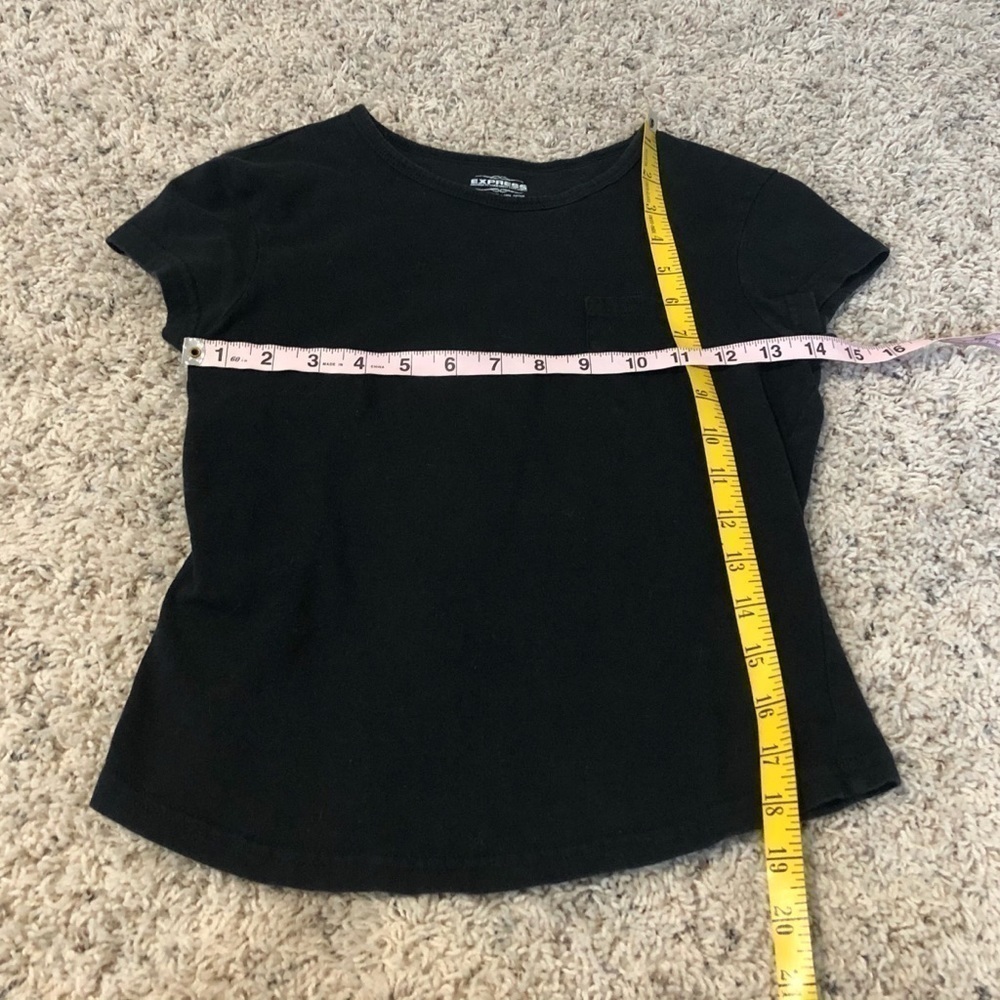 Express cotton cap sleeve black crop top xs - Picture 6 of 9